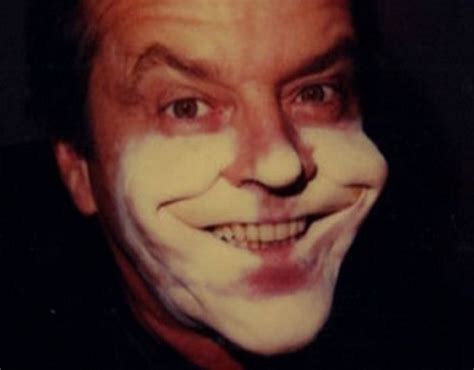 Jack Nicholson Before And After Applying His Joker Makeup For Batman