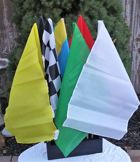 Racing Flags Sports T Set Of 7 Flags With Display Etsy