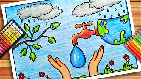 World Water Day Drawing World Water Day Poster Save Water Save Life