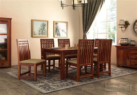 3.9 out of 5 stars. Buy Adolph 6 Seater Dining Set (Honey Finish) Online in ...