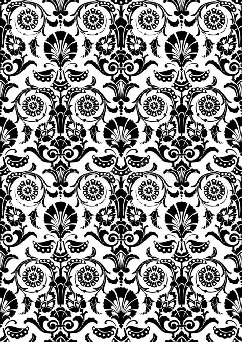 Black And White Abstract Striped Floral Pattern Vintage Background
