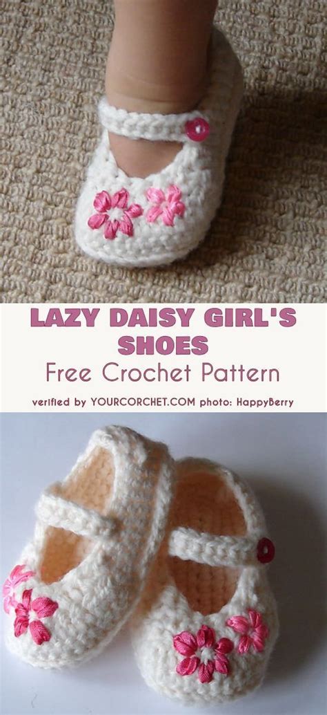 Lazy Daisy Girl S Shoes Free Crochet Pattern Crochet Baby Sandals