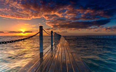 Ocean Sunrise Bridge July Wallpapers And Images