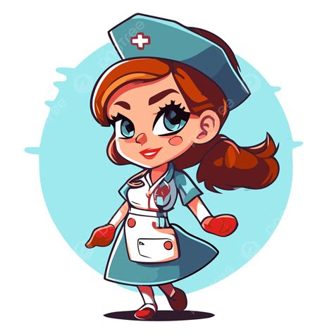 Perawat Kartun Vektor Clipart Stiker Dalam Gaya Kartun Mashup Budaya
