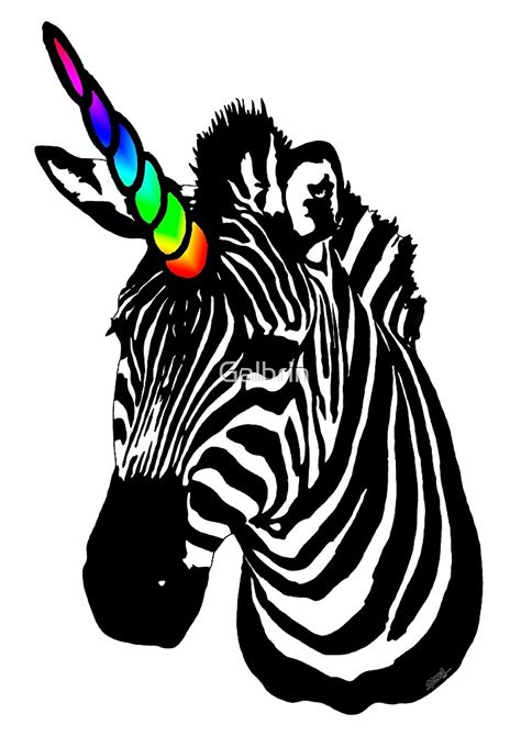 Rainbow Unicorn Zebra By Galbrin Redbubble