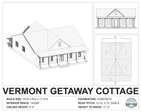 36 X 40 Cottage Architectural Plans Custom 1400sf Etsy Canada