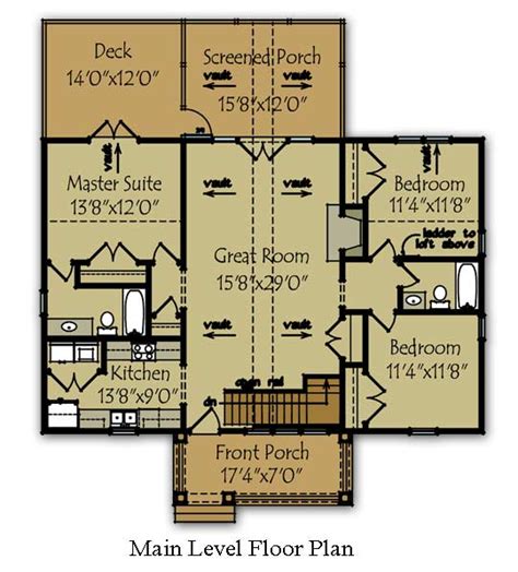 Lakefront house plans, floor plans, & designs. 3 Bedroom Lake Cabin Floor Plan | Max Fulbright Designs