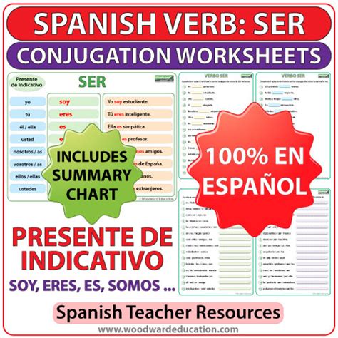 Spanish Worksheets Conjugating Verbs