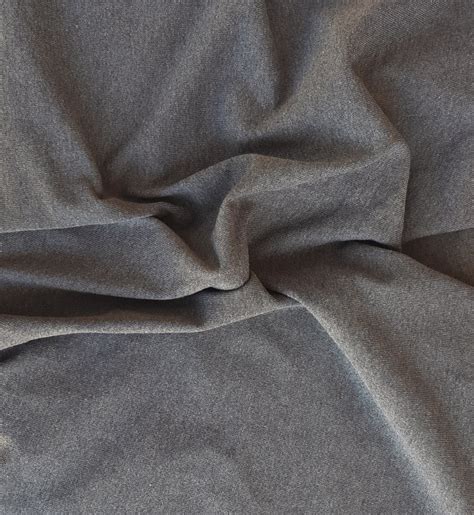Gray Recycled Cotton Poly Jersey Knit Fabric