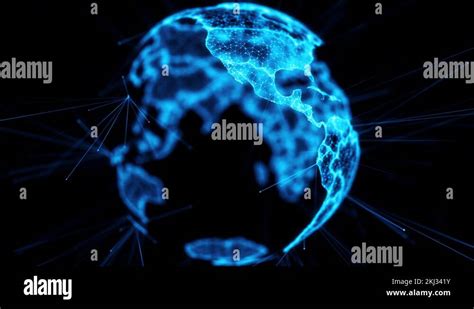 Digital Globe Big Data Social Network Earth Planet Hologram 4k Alpha