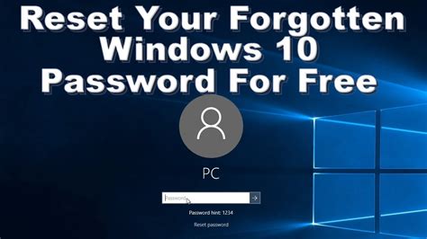 Windows 10 Password Reset Tool Reset Forgotten Password In Windows 10