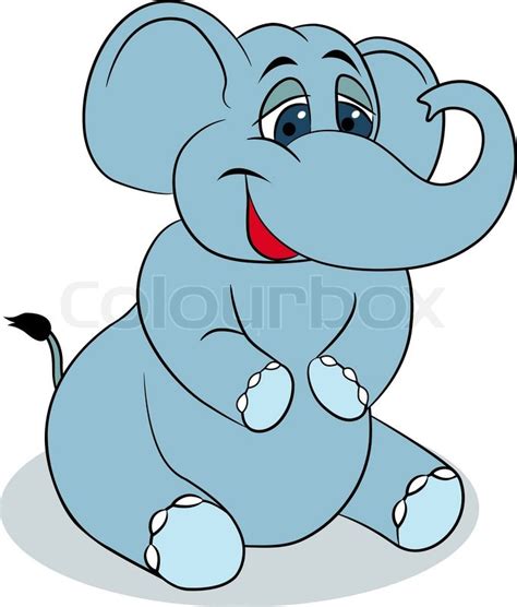 Cute Elephant Cartoon Stock Vector Colourbox