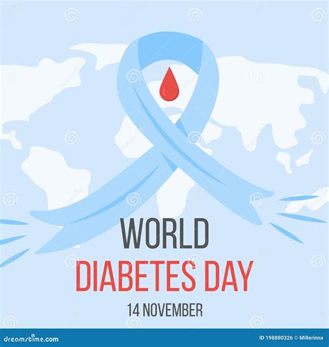 World Diabetes Day Awareness Poster With A World Map On Background