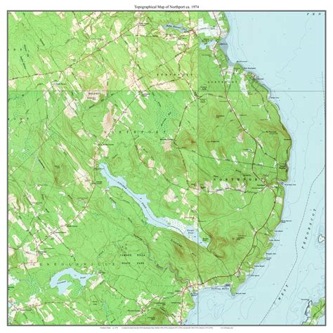 Northport 1974 Custom Usgs Old Topo Map Maine Old Maps