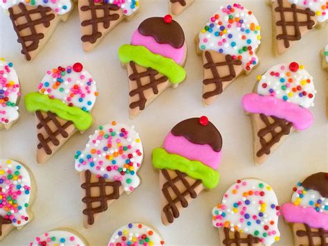 Ice Cream Cone Mini Sugar Cookies Dozen Via Etsy Ice Cream Cookies Fancy Cookies