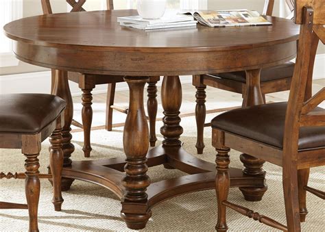 Wyndham Medium Cherry Round Dining Table From Steve Silver Wd540t Coleman Furniture