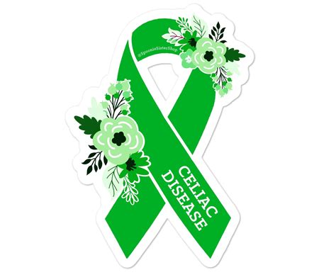Celiac Disease Sticker Celiac Disease Awareness Floral Green Etsy