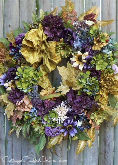 Goldenrod Meadow Blue And Purple Fall Wreath Door Wreaths Fall