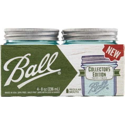 Ball® Collectors Edition Regular Mouth Half Pint Glass Jars With Lids