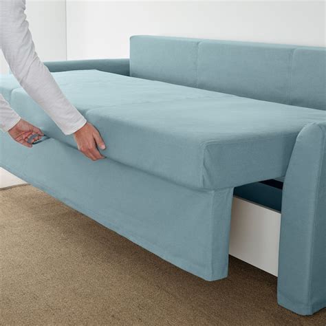 Ikea sofa bed blue hagalund 2 seater sofa bed. HOLMSUND Three-seat sofa-bed - Orrsta light blue - IKEA