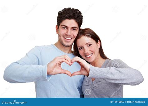 Couple In Love Showing Heart Stock Photo Image Of Hold Heart 19110860