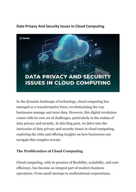 Ppt Data Privacy And Security Issues In Cloud Computing Powerpoint