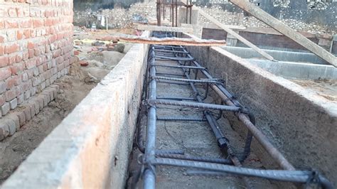 Building Construction Grade Beam On Wall Basement Level Belt Beam
