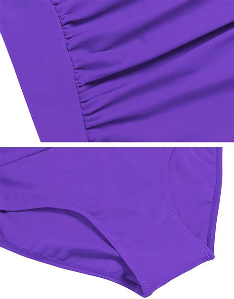 Ekouaer Retro Pin Up Bathing Suit Swimsuit Swimwear One Piece Purple Size 10 Ebay