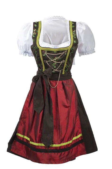 Bavarian Maroon Dirndl Dress Bruna Green Lederhosen Store