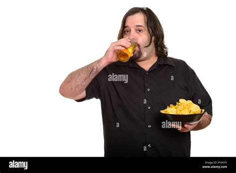 Fat Man Drinking Beer Hi Res Stock Photography And Images Alamy