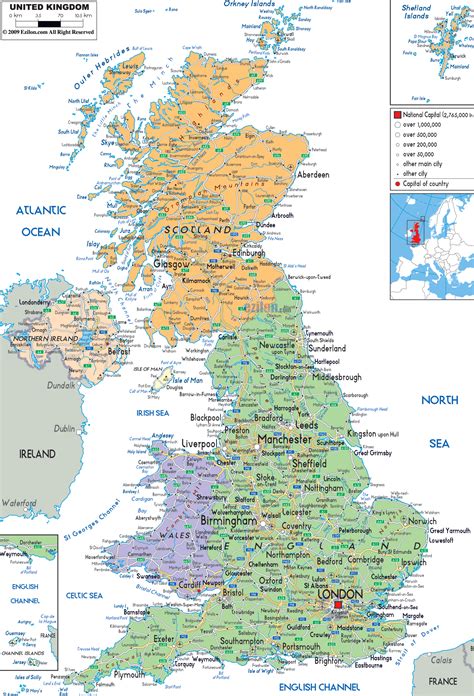 Printable Map Of Uk Towns And Cities