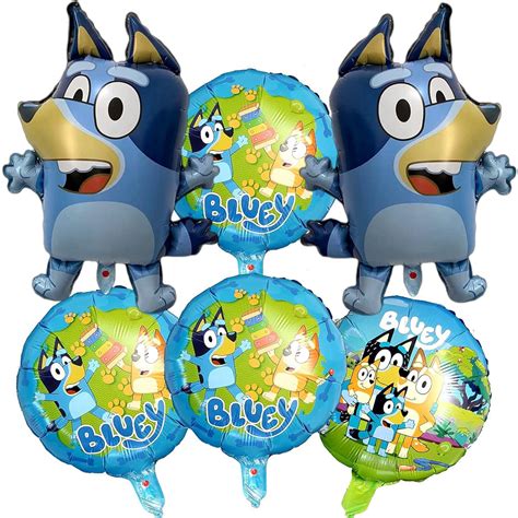 5mo Finance 18pc Foil Bluey And Bingo Dog Paw Print Latex Balloons