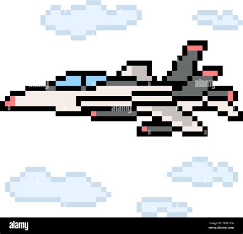 Vector Pixel Art Jet Plane Isolated Stock Vector Image And Art Alamy