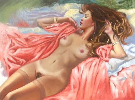 Femme Nue Originale Huile Sur Toile Nude Female Oil Painting Etsy