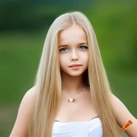 Cute Girl With Beautiful Long Blonde Hair High Definition Summerdress
