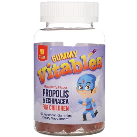 Vitables Gummy Propolis And Echinacea For Children No Gelatin Raspberry