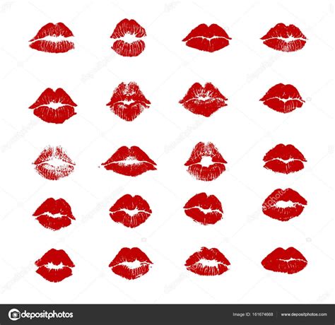 red women lips lips kiss mark vector art image illustration isolated on white background