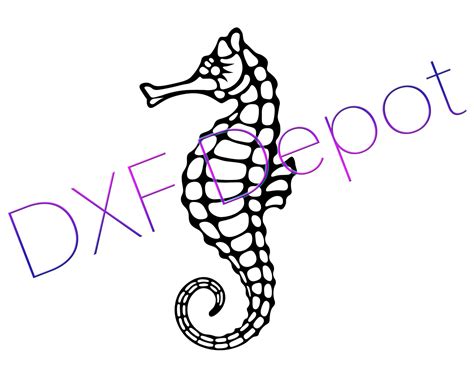 Seahorse Dxf Format Cnc Cut File Vector Art Clip Art Etsy