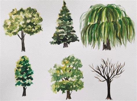 How To Paint Watercolor Trees Watercolor Trees Watercolor Paintings