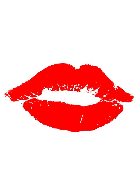 Red Lipstick Kiss Silhouette Free Svg File Svg Heart