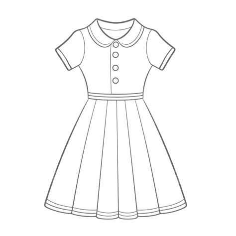 Simple Drawing Of A Girl S Dress Outline Sketch Vector Dress Drawing