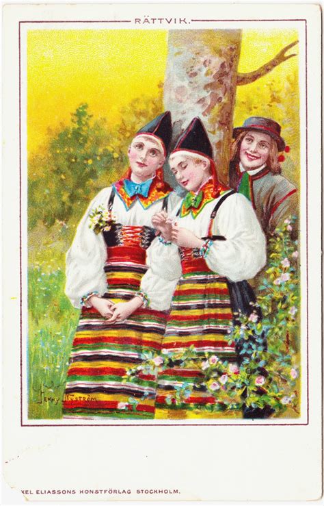 Papergreat Jenny Nyström Artwork On Vintage Swedish Postcard