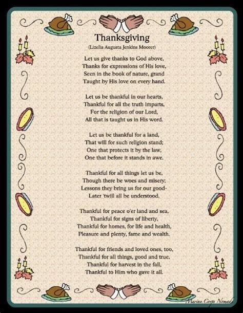 26 Best Images About Thanksgiving Poetry For Kids On Pinterest
