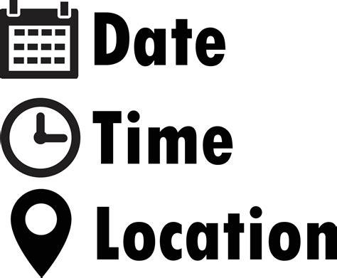 Date Time Location Icon On White Background Place Icons Symbol