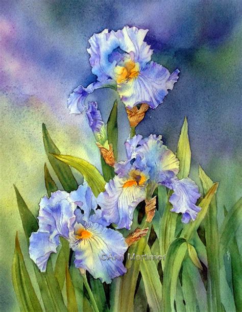 The Finished Painting Blue Irises