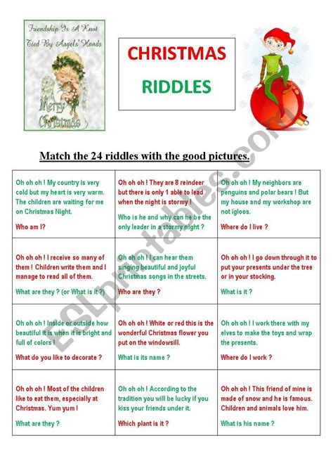 The christmas alphabet has no el. Picture Riddles Christmas / Christmas Riddles Esl ...