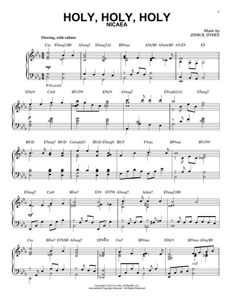 Reginald Heber Holy Holy Holy Sheet Music Notes Chords Piano
