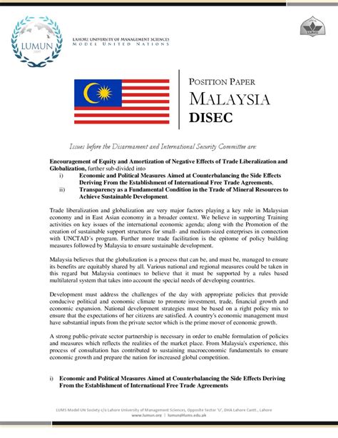 A position paper is a diplomatic statement of your country's position on the issues a file of the position paper (.doc or.pdf) for each assigned committee should be sent to the committee. Position Paper Sample by Alizeh Tariq - issuu