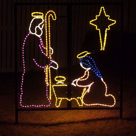 Outdoor Pre Lit Led Nativity Scene 2d Commercial Lighted Nativity Set