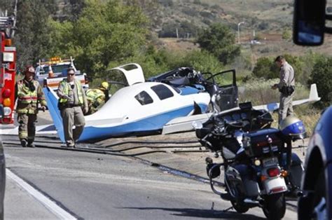 Plane Crashes Into Car On Calif Freeway 1 Dead Cbs News